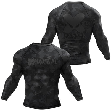 BJJ Rash Guard Black Camo Fight Team X-Tech 25 Series XMARTIAL