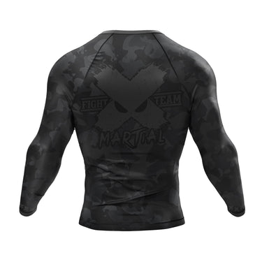 BJJ Rash Guard Black Camo Fight Team X-Tech 25 Series XMARTIAL