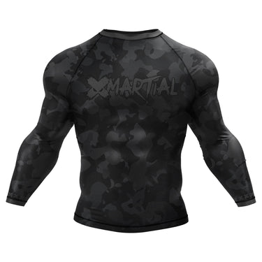 BJJ Rash Guard Black Camo Fight Team X-Tech 25 Series XMARTIAL