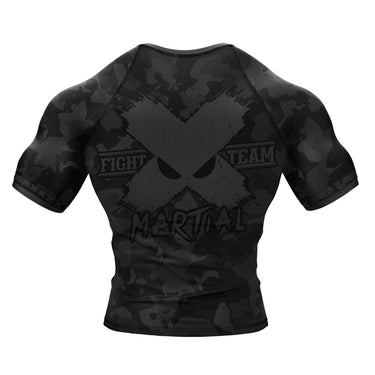 BJJ Rash Guard Black Camo Fight Team X-Tech 25 Series XMARTIAL