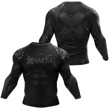 BJJ Rash Guard Black Fight Team X-Tech 25 Series XMARTIAL