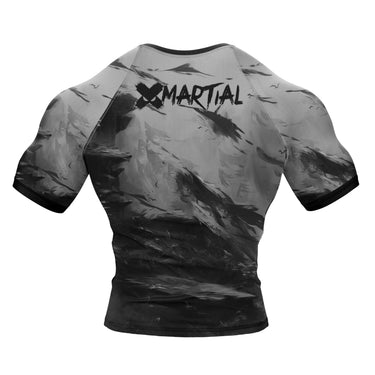 BJJ Rash Guard Black Shredded Panda X-Tech 25 Series XMARTIAL