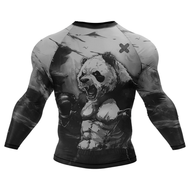 BJJ Rash Guard Black Shredded Panda X-Tech 25 Series XMARTIAL