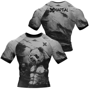 BJJ Rash Guard Black Shredded Panda X-Tech 25 Series XMARTIAL