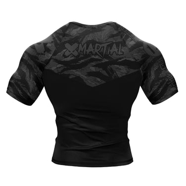 BJJ Rash Guard Black Tiger Camo X-Tech 25 Series XMARTIAL