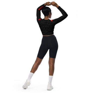 Black Cheetah Women's Longsleeve Crop Top XMARTIAL