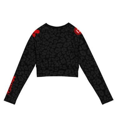Black Cheetah Women's Longsleeve Crop Top XMARTIAL