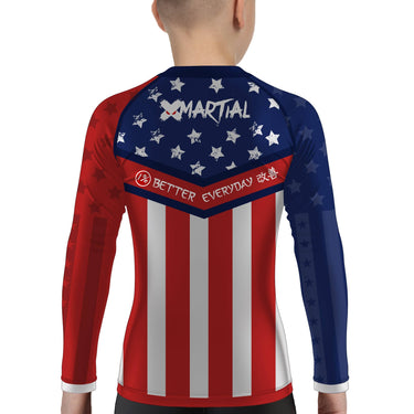 Captain Americana Kids BJJ Rash Guard XMARTIAL