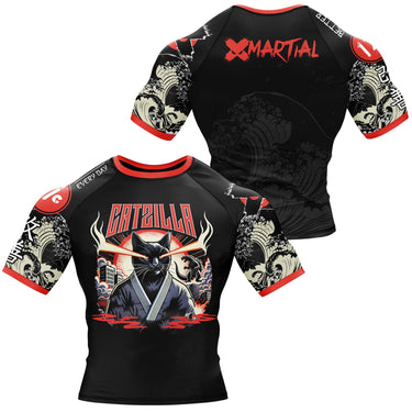 Cat Laser Eyes BJJ Rash Guard XMARTIAL