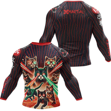 Cat Laser Eyes BJJ Rash Guard XMARTIAL