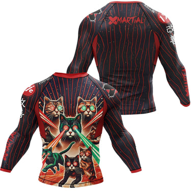 Cat Laser Eyes BJJ Rash Guard XMARTIAL