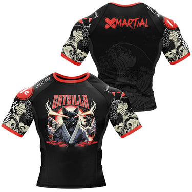 Cat Laser Eyes BJJ Rash Guard XMARTIAL