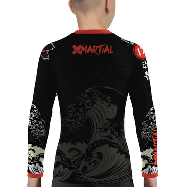 Cat Laser Eyes Kids BJJ Rash Guard XMARTIAL