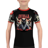 Cat Laser Eyes Kids BJJ Rash Guard XMARTIAL