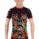 Cat Laser Eyes Kids BJJ Rash Guard XMARTIAL