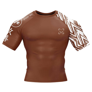 Full Minimalist Brown Compression Shirt XMARTIAL