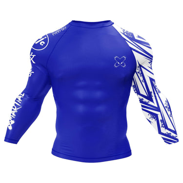 Full Minimalist Long Sleeve Blue Compression Shirt XMARTIAL