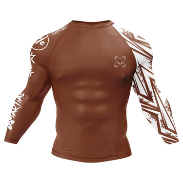 Full Minimalist Long Sleeve Brown Compression Shirt XMARTIAL