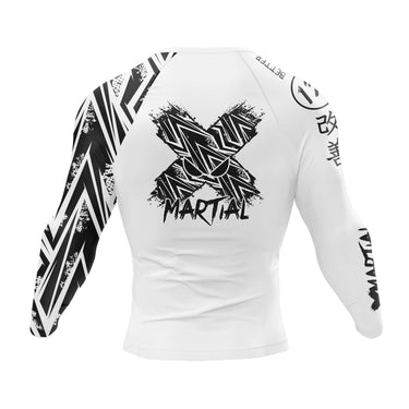 Full Minimalist Long Sleeve White Compression Shirt XMARTIAL