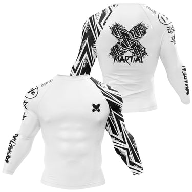 Full Minimalist Long Sleeve White Compression Shirt XMARTIAL