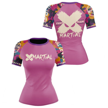 Funky Camo Fight Team Women's BJJ Rash Guard XMARTIAL
