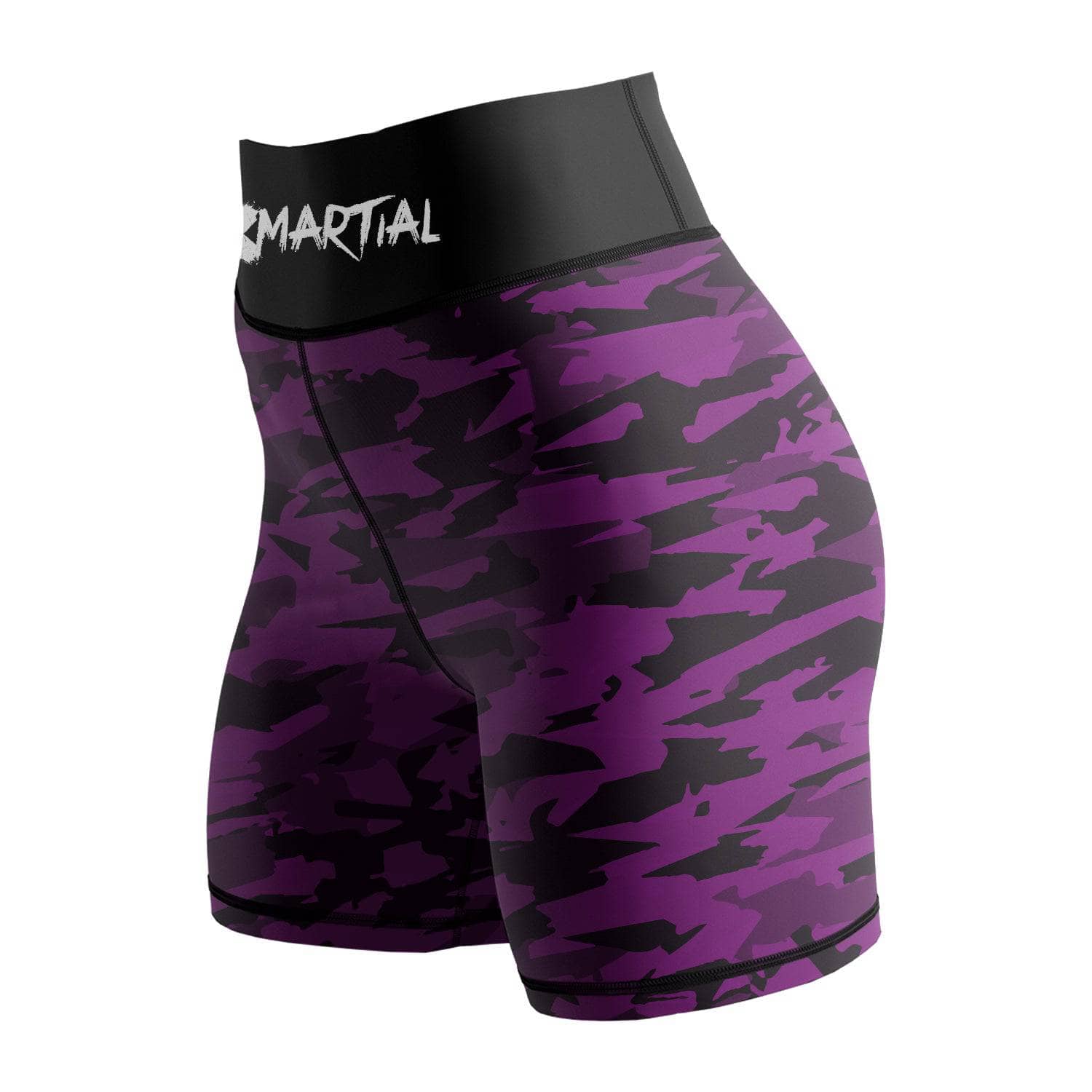 Geometric Camo Women s Rank BJJ MMA Compression Shorts Black L 34