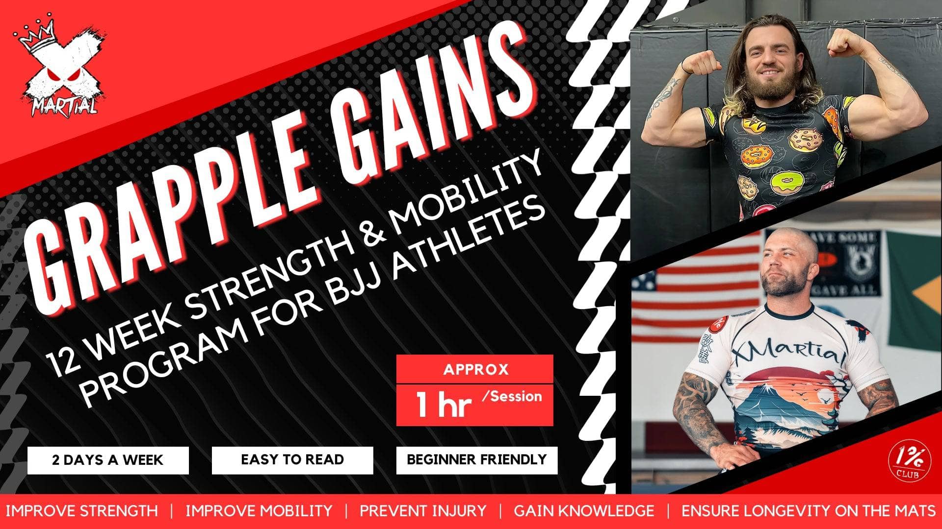 Grapple Gains: 12-Week Strength & Mobility Program for BJJ Athletes XMARTIAL