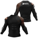 Grappler Long Sleeve Brown Compression Shirt XMARTIAL
