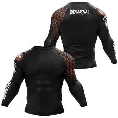 Grappler Long Sleeve Brown Compression Shirt XMARTIAL