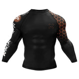Grappler Long Sleeve Brown Compression Shirt XMARTIAL