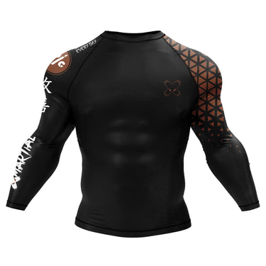 Grappler Long Sleeve Brown Compression Shirt XMARTIAL