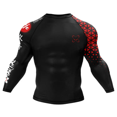 Grappler Long Sleeve Red Compression Shirt XMARTIAL