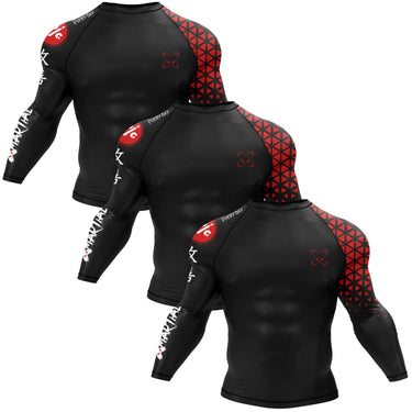 Grappler Long Sleeve Red Compression Shirt XMARTIAL