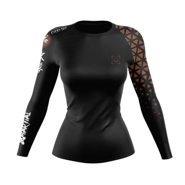 Grappler Women's Long Sleeve Brown/Black Compression Shirt XMARTIAL