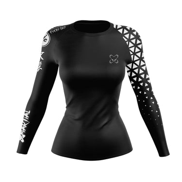 Grappler Women's Long Sleeve White/Black Compression Shirt XMARTIAL