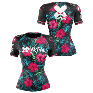 Hibiscus Queen Women's BJJ Rash Guard XMARTIAL