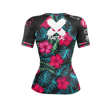 Hibiscus Queen Women's BJJ Rash Guard XMARTIAL