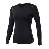 High-Performance Women's Long Sleeve Black Compression Shirt XMARTIAL