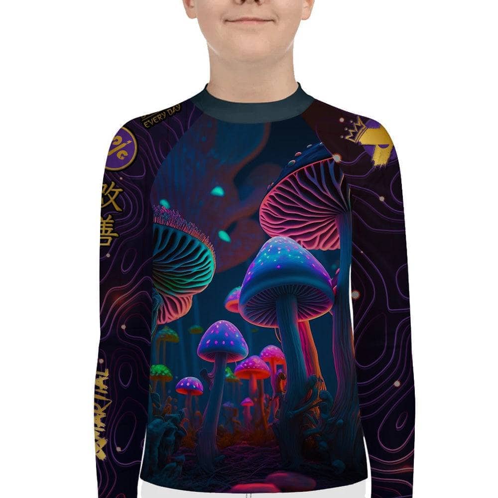 Indigo Mushroom Kids Rash Guard XMARTIAL