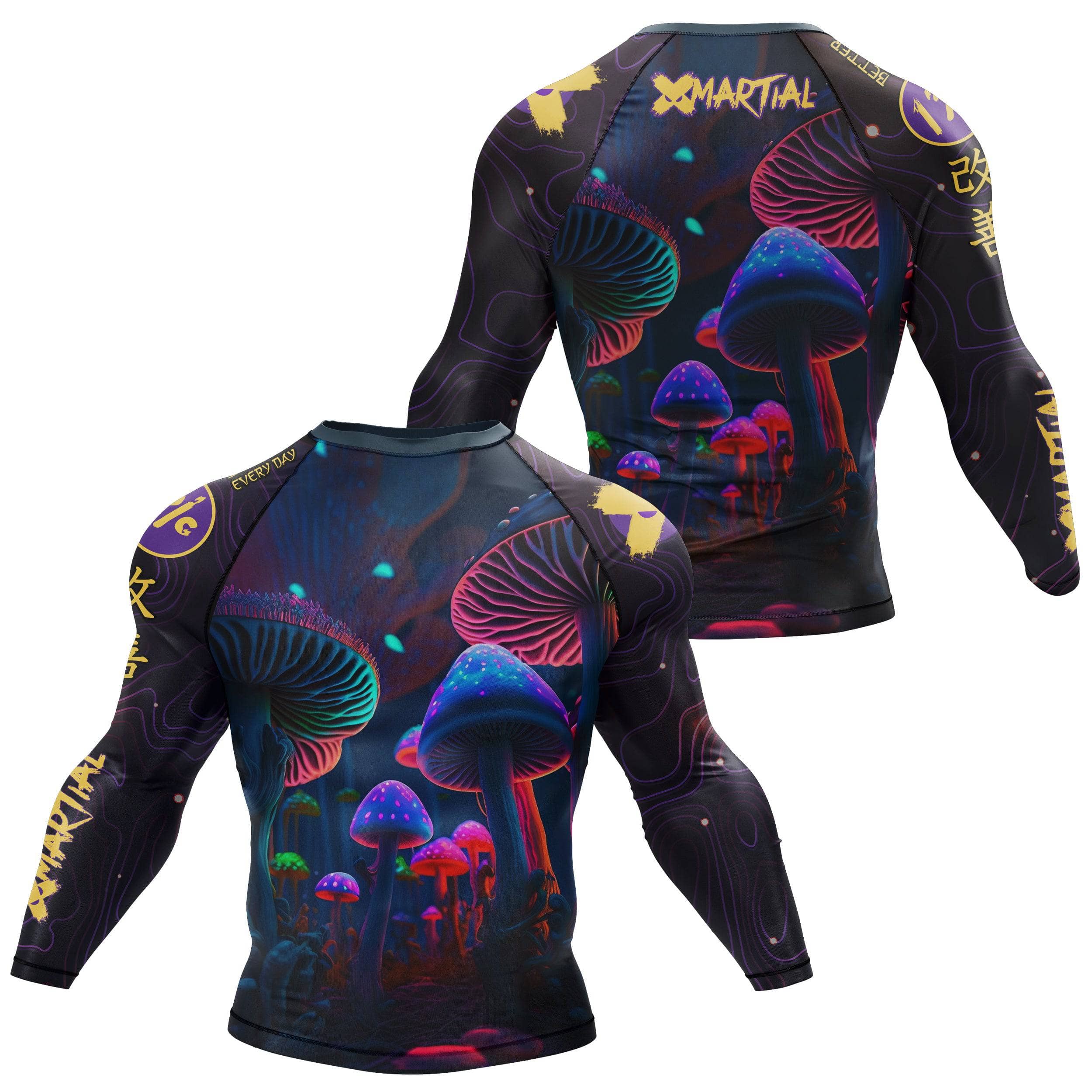 Indigo Mushroom BJJ Rash Guard - XMARTIAL