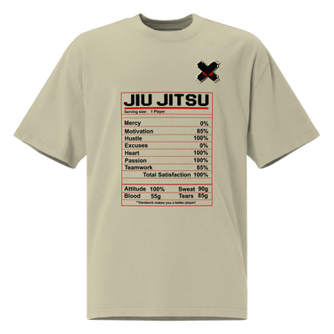 Jiu Jitsu Shirt Oversized Nutrition Label XMARTIAL