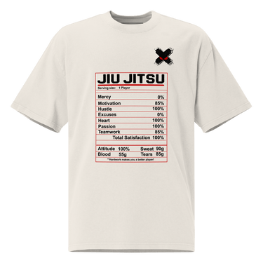 Jiu Jitsu Shirt Oversized Nutrition Label XMARTIAL