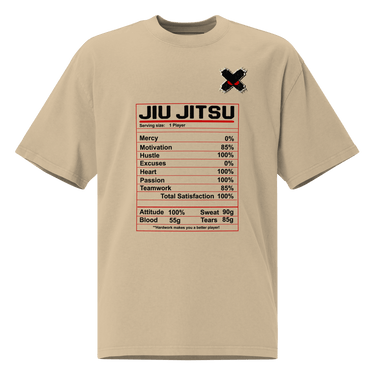 Jiu Jitsu Shirt Oversized Nutrition Label XMARTIAL