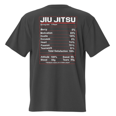 Jiu Jitsu Shirt Oversized Nutrition Label XMARTIAL