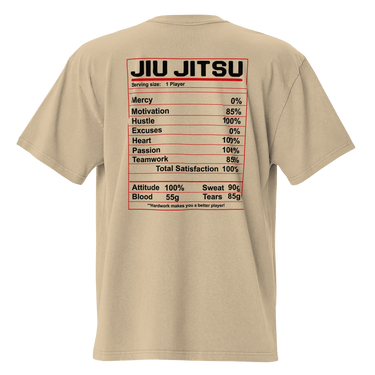 Jiu Jitsu Shirt Oversized Nutrition Label XMARTIAL