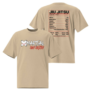 Jiu Jitsu Shirt Oversized Nutrition Label XMARTIAL