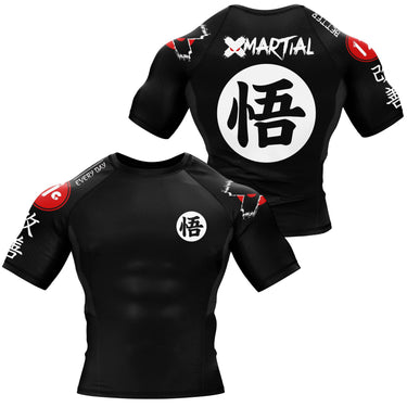 Kanji Black BJJ Rash Guard XMARTIAL
