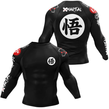 Kanji Black BJJ Rash Guard XMARTIAL