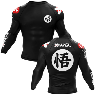 Kanji Black BJJ Rash Guard XMARTIAL