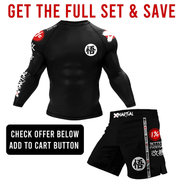 Kanji Black BJJ Rash Guard XMARTIAL